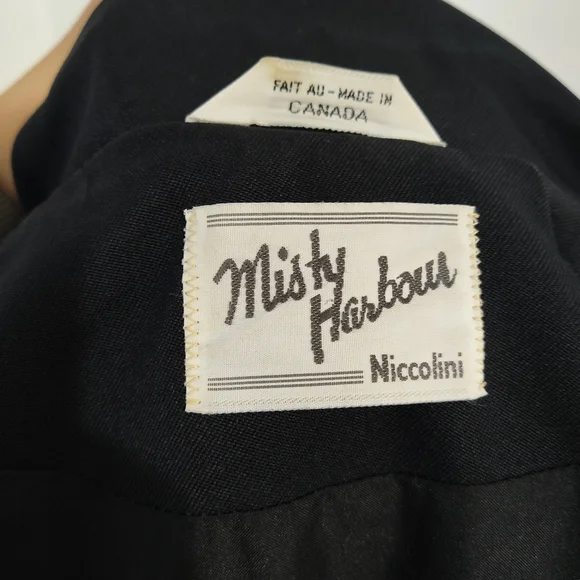 Vintage Black Tie Waist Trench Size Small/Medium - Picture 8 of 8